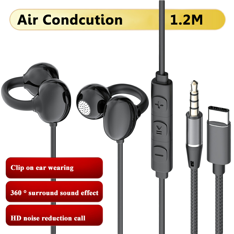 Open Ear Air Conduction Headphones - Wired Open Ear Headphones 3.5mm/Type-C Air