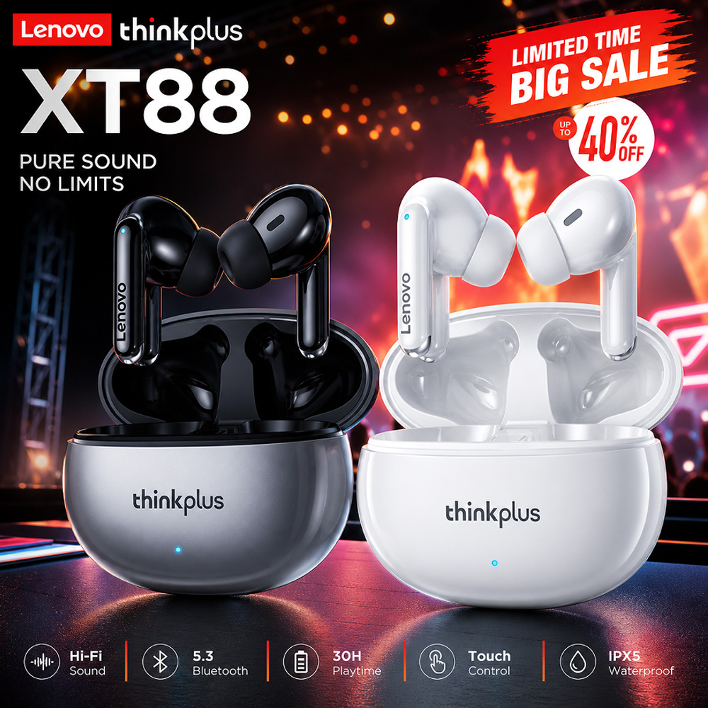 Tws Earbuds Bluetooth 5.3 - Lenovo XT88 TWS Wireless Earphones Bluetooth