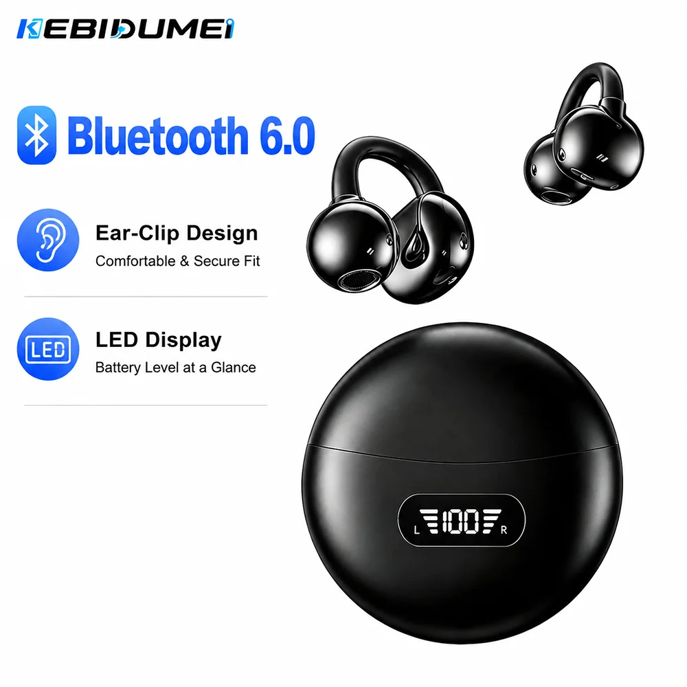 KEBIDUMEI Bluetooth 6.0 Earpho - Open Ear Air Conduction Headphones 评论和价格