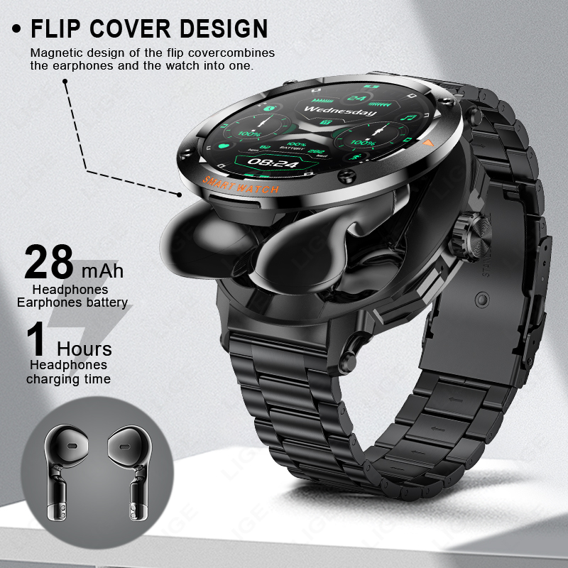 LIGE New 2 In 1 Smart Watch wi - Tws Earbuds Bluetooth 5.3 评论和价格