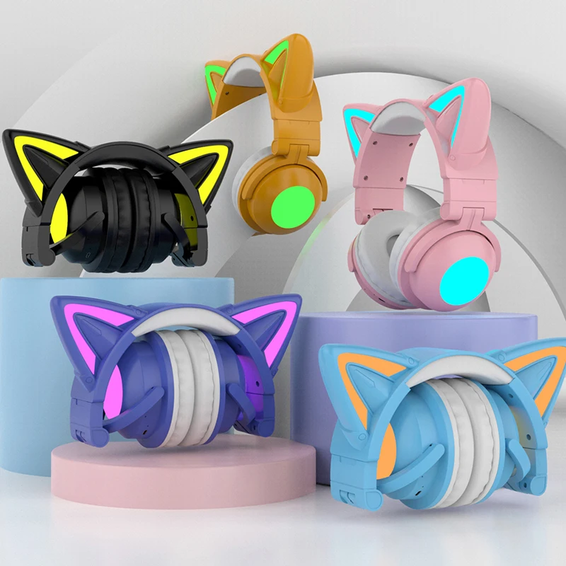 ZW068 Bluetooth Headphones LED - Cat Ear Bluetooth Headset Led 评论和价格