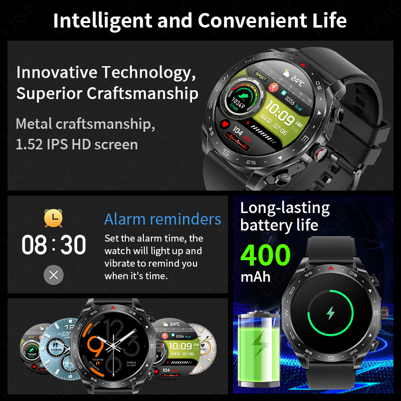 LIGE TWS 2‑in‑1 Smart Watch wi - Sleep Mask Headphones Bluetooth 评论和价格