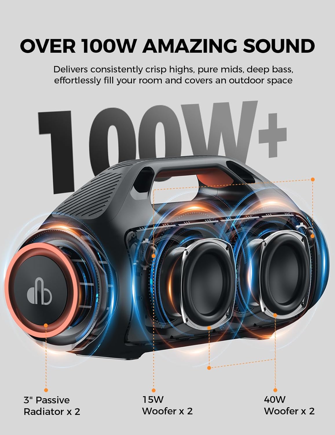 Portable 100W For Bluetooth Sp - Portable Bluetooth Speaker Waterproof Ipx7 评论和价格