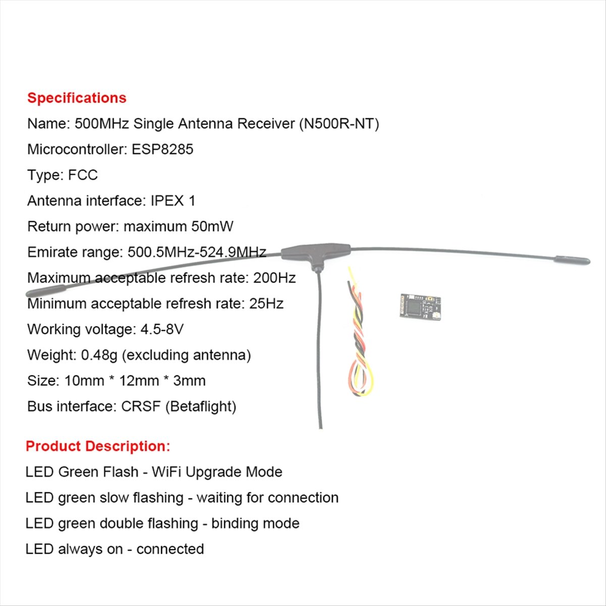 500MHz Receiver 500.5MHz-524.9 - Drones 评论和价格