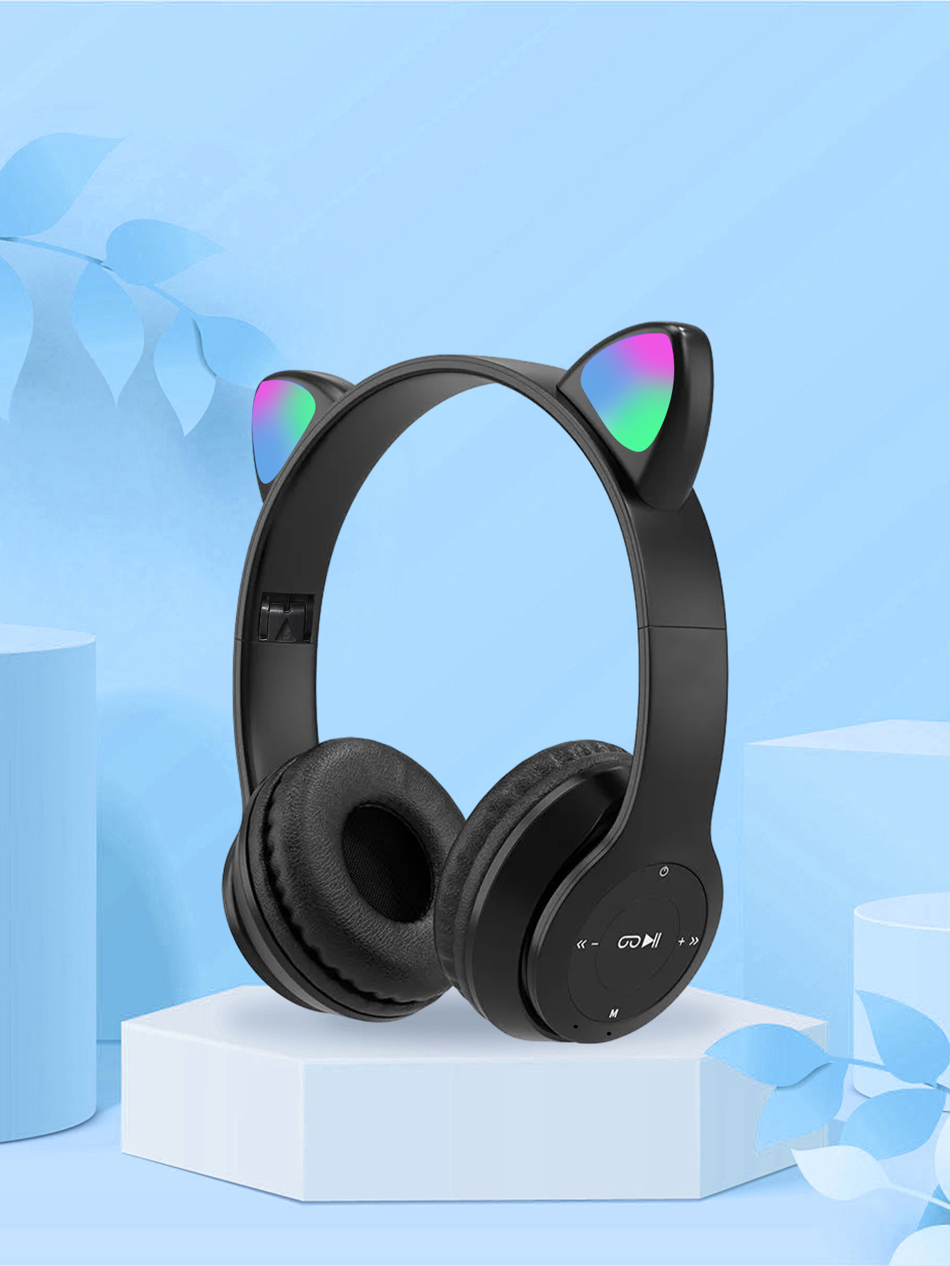 P47M Cat Ear Headphones,RGB Co - Cat Ear Bluetooth Headset Led 评论和价格